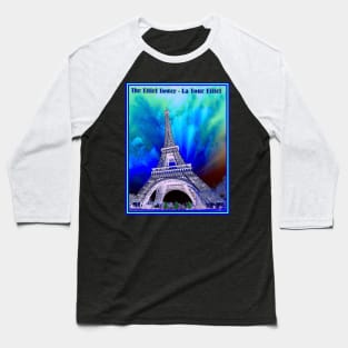 The Eiffel Tower Abstract Psychedelic Colorful Print Baseball T-Shirt